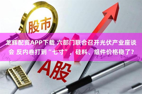 龙辉配资APP下载 六部门联合召开光伏产业座谈会 反内卷打到“七寸”,硅料、组件价格稳了?